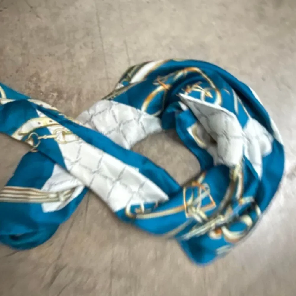 Blue Satin Scarf